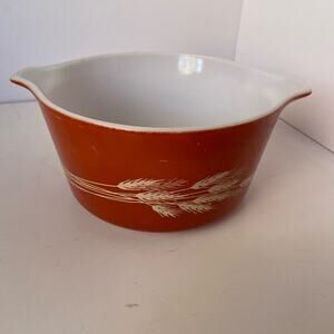 Pyrex Bowl Autumn Harvest 6 1/4" Round Casserole Bowl Wheat No Lid